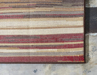 Modern Multi Striped Contemporary Beige Area Rug