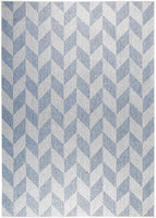 Geometric Blue Grey Indoor/Outdoor Area Rug - UV/Weather Resistant