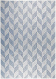 Geometric Blue Grey Indoor/Outdoor Area Rug - UV/Weather Resistant