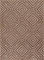 Geometric Beige Taupe High Traffic Stain Resistant Indoor Outdoor Area Rug