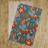 Home Whinstone Paisley Floral Soft Area Rug, Dark Teal Multi