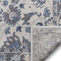 Jenner Grey Oriental Floral Pattern Area Rug
