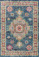 JONATHAN Y Bohemian FLAIR Boho Vintage Medallion Blue/Red soft Area Rug