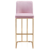 BELLEZE Hutton Dining Chair/Bar Stools Velvet Gold Metal Leg