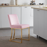 BELLEZE Hutton Dining Chair/Bar Stools Velvet Gold Metal Leg, 6 Colors