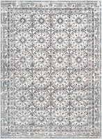 Vintage Eclectic Geometric Floral Grey Soft Area Rug