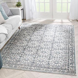 Vintage Eclectic Geometric Floral Grey Soft Area Rug