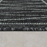 Black Grey Outdoor Rug Modern Ethnic pattern