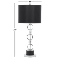 Black Polystone Contemporary Accent Lamp 30 x 13 x 13