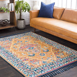 Tassel Orange Cream Multi-color Area Rugs