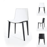 Branka Modern Two-Toned Polypropylene Dining Chairs with Wooden Legs (set of 2) - White/Green