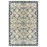 Anetsi Textured Traditional Ivory and Navy Soft Area Rug