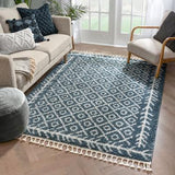 Moroccan Geometric Shag Light Blue Soft Area Rug