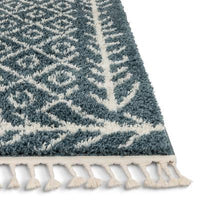 Moroccan Geometric Shag Light Blue Soft Area Rug