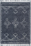 Tribal Diamond Pattern Blue Super Soft And Thick Shag Soft Area Rug