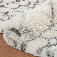Moroccan Trellis Ivory Super Soft And Thick Shag Soft Area Rug