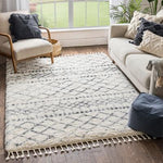 Moroccan Trellis Ivory Super Soft And Thick Shag Soft Area Rug