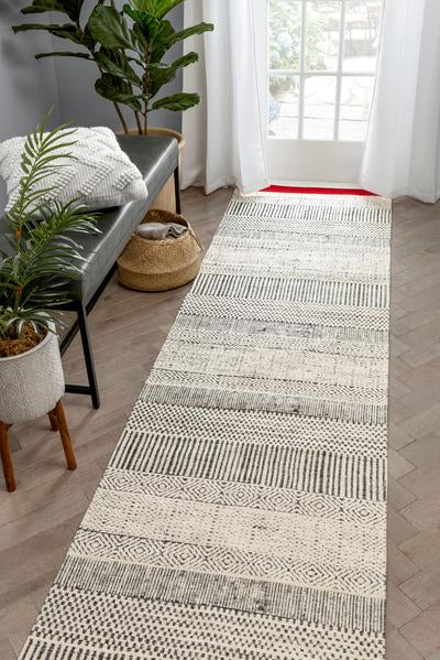 Largo Modern Abstract Geometric Pattern Red Kilim-Style Soft Area Rug