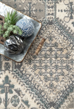 Transitional Panel Bordered Charcoal Soft Area Rug