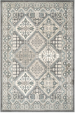 Transitional Panel Bordered Charcoal Soft Area Rug
