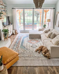 Jane Vintage Bohemian Aztec Tribal Blue Soft Area  Rug
