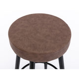 CTEX Set of 2 Metal Bar Stools, Industrial Round Barstool, 28 Inch for Counter Pub Height