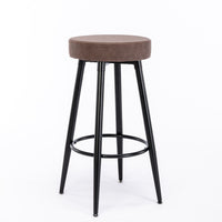 CTEX Set of 2 Metal Bar Stools, Industrial Round Barstool, 28 Inch for Counter Pub Height