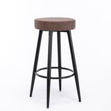 CTEX Set of 2 Metal Bar Stools, Industrial Round Barstool, 28 Inch for Counter Pub Height