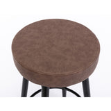 CTEX Set of 2 Metal Bar Stools, Industrial Round Barstool, 28 Inch for Counter Pub Height