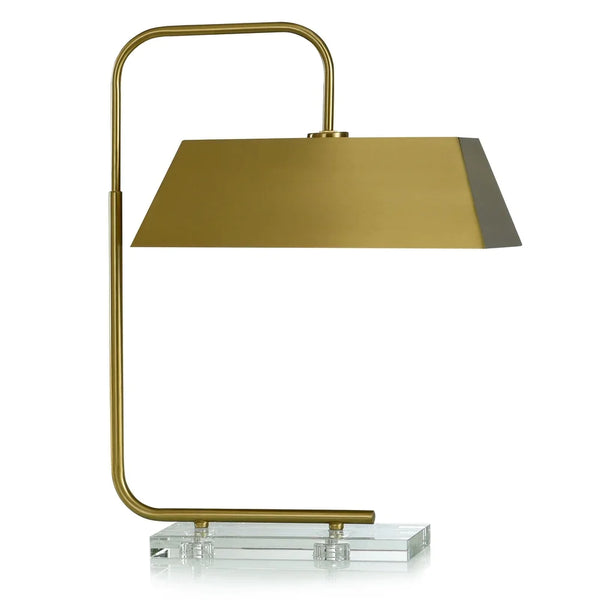 Cache Table Lamp - Brass Finish On Metal Body With Crystal Base - 7.25"L x 25.5"W x 16.75"H