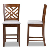 Caron Modern and Contemporary Upholstered 2-Piece Wood Pub Chair Set