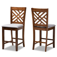 Caron Modern and Contemporary Upholstered 2-Piece Wood Pub Chair Set