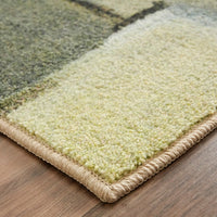Home Painted Geo Area Rug - Grey/Yellow