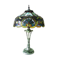 Tiffany Style Victorian Design 2-light Textured Green Table Lamp