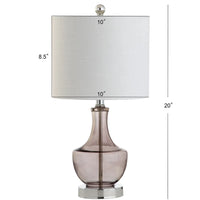 Colette 20" Mini Glass LED Table Lamp, Silver