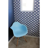 Contemporary Retro Blue Accent Plastic Dining Armchair (Set of 2)