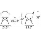 Contemporary Retro Molded Style White Accent Plastic Dining Armchair with Steel Eiffel Legs