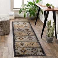 Southwestern Aztec Black Soft Area Rug