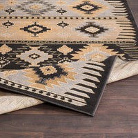 Southwestern Aztec Black Soft Area Rug