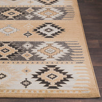 Southwestern Aztec Black Soft Area Rug