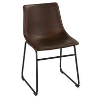 Cortesi Home Casablanca Dining Chair in Faux Leather (Set of 2)