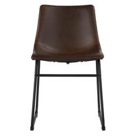 Cortesi Home Casablanca Dining Chair in Faux Leather (Set of 2)
