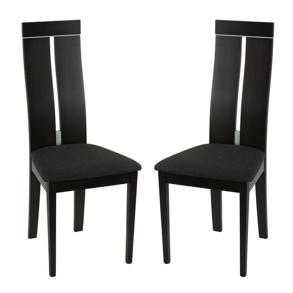 Cortesi Home Inca Modern Black Cushioned Seat Dining Chairs (Set of 2)