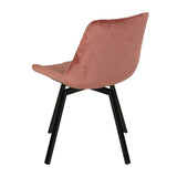 Cortesi Home Milani Swivel Dining Chairs in Blush Pink Velvet, Set of 2