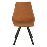 Cortesi Home Sahara Dining Chairs in Yellow Faux Leather, Set of 2