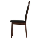 Cortesi Home Tia Dining Chair in Charcoal Fabric, Walnut Finish (Set of 2)