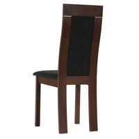Cortesi Home Tia Dining Chair in Charcoal Fabric, Walnut Finish (Set of 2)