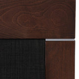 Cortesi Home Tia Dining Chair in Charcoal Fabric, Walnut Finish (Set of 2)