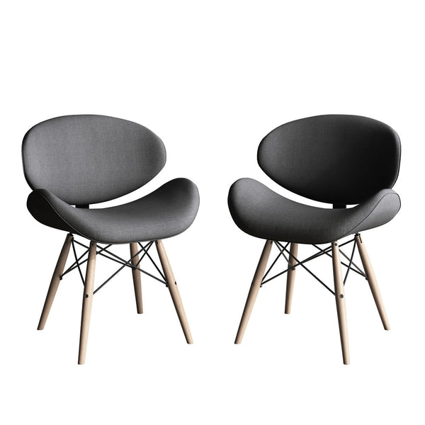 Corvus Madonna Midcentury Walnut and Black Accent Chair BlackOak F