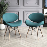 Corvus Madonna Mid-century Walnut and Black Accent Chair - Black-Oak Finish-2 Chairs